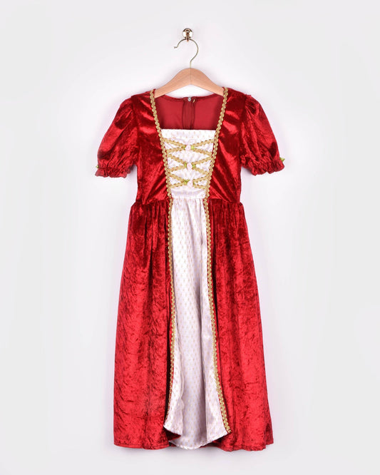 Princess dress in red velvet, size 110-116 cm (4-6 years)