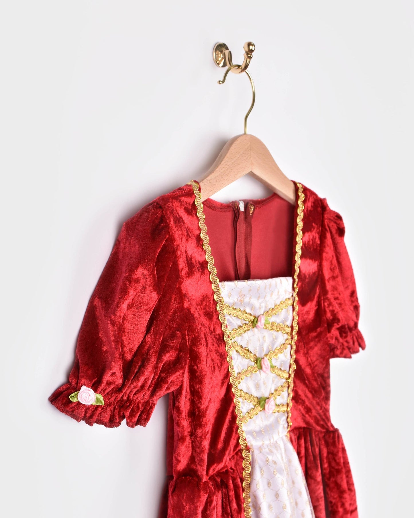 Princess dress in red velvet, size 110-116 cm (4-6 years)
