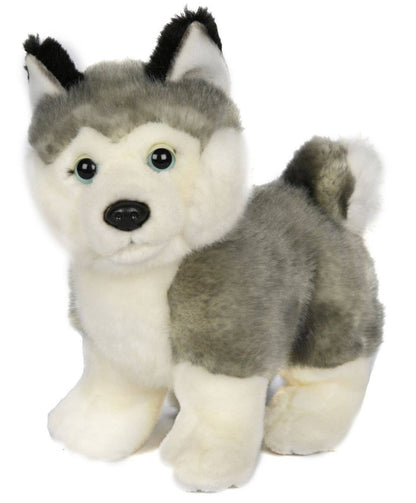Grey Husky Puppy Plush Toy, Standing