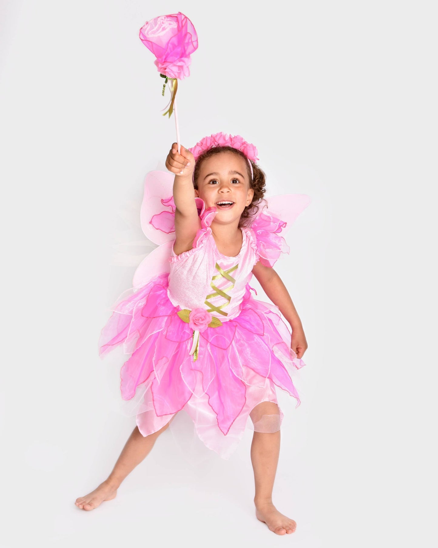 Feenkleid mit Flügeln+Diadem+Zauberstab 122-128 cm 6-8 Jahre
