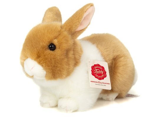 Beige and white rabbit plush toy