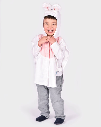 Mini cape lapin 86-110 cm pour enfants de 1 à 4 ans