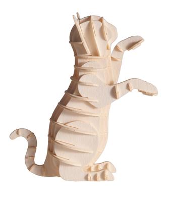 3D Paper Model: CHAT BLANC 9x9,5x4cm, en sachet 10,5x21x0,5cm