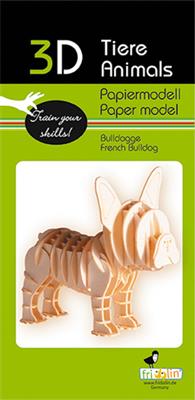 3D Papiermodell - Bulldogge