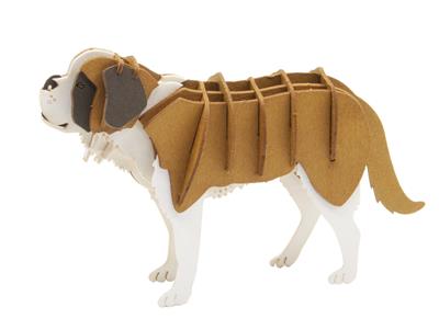 3D Paper Model: CHIEN SAINT-BERNARD 11x7x3,5cm, en sachet 10,5x21x0,5cm