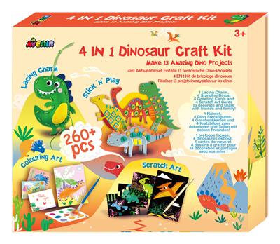 Avenir Kit d'Activité 4-en-1: SET DE DINOSAURE avec 13 projects, 3+