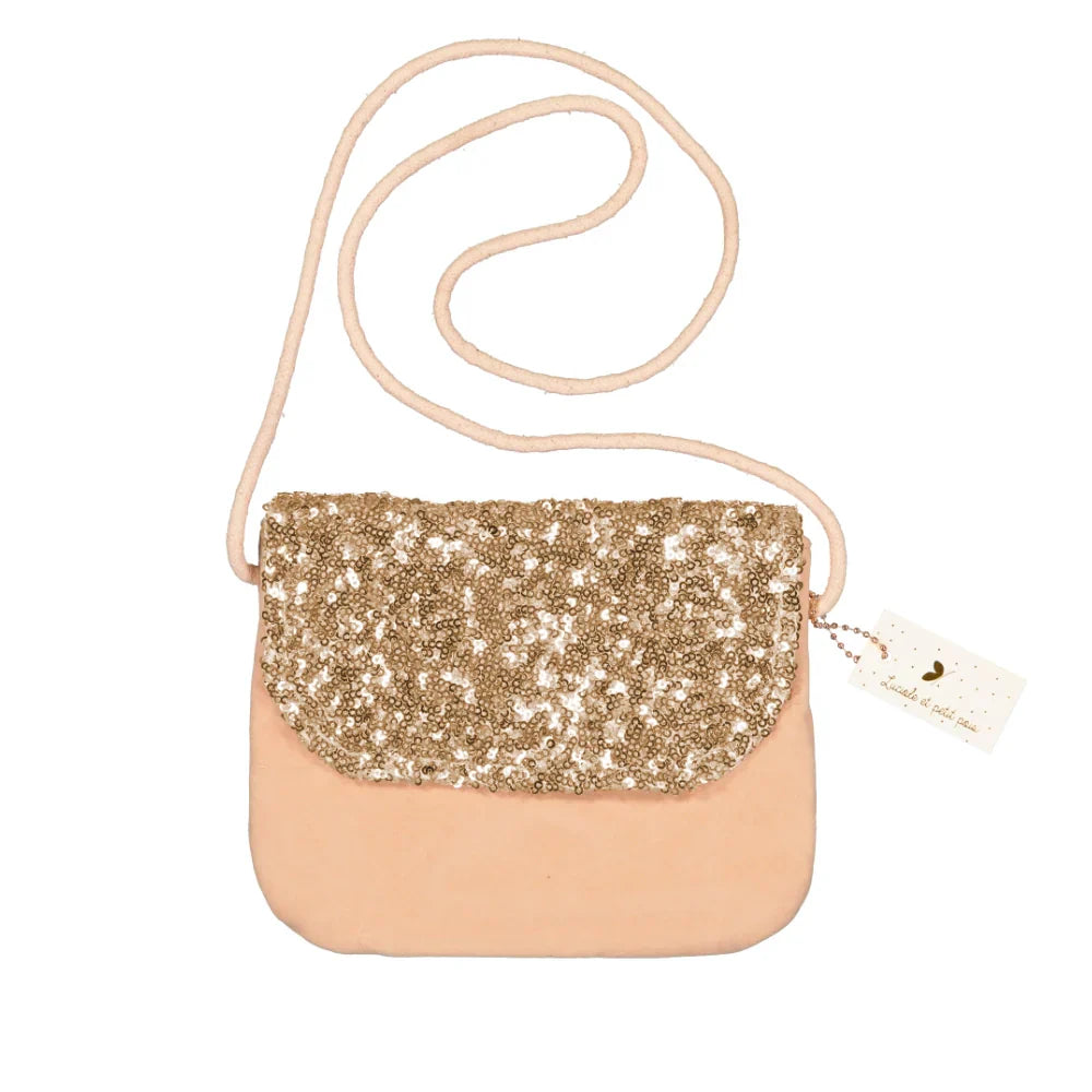 Handtasche - Samt &amp; goldene Pailletten