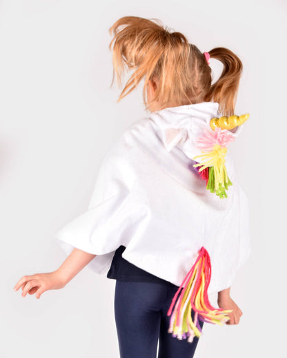 White unicorn rainbow cape 3-8 years (size 98-128)