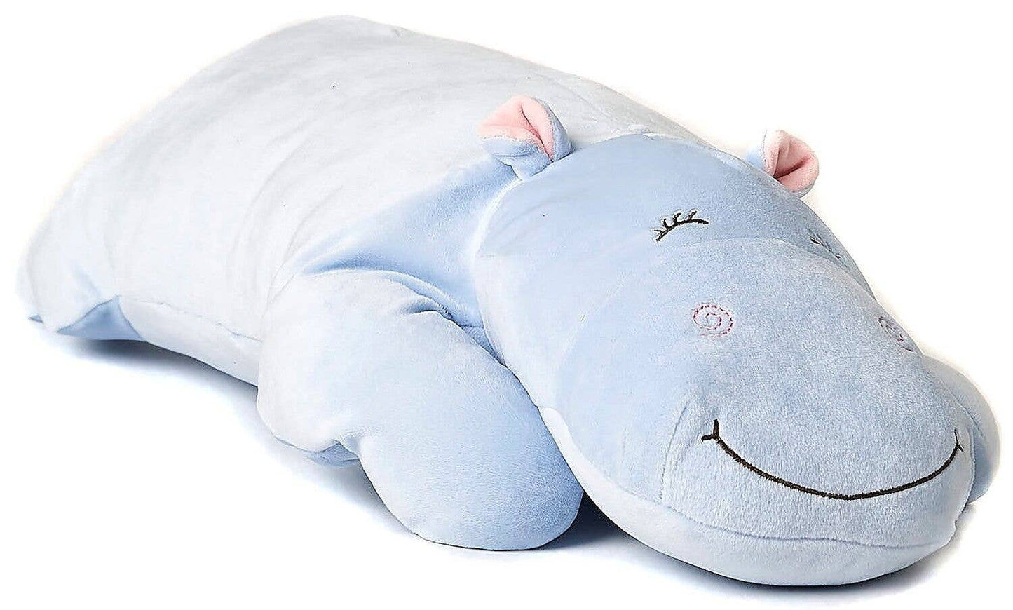 Coussin Hippopotame bleu clair
