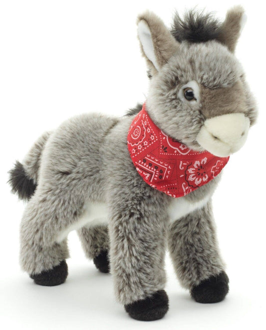 Donkey plush with scarf, standing