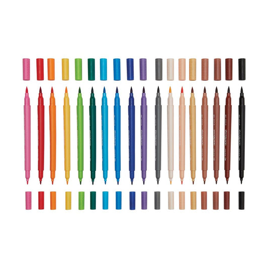 Set of 18 Multicolored Felt-Tip Pens