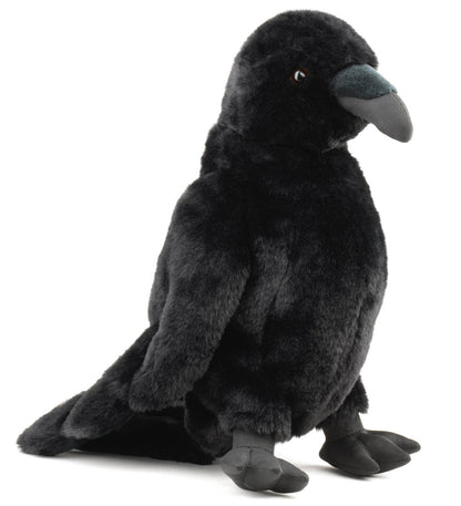 Marionnette à main en forme de corbeau, à tête pivotante, 31 cm, jouet en peluche Uni Toys