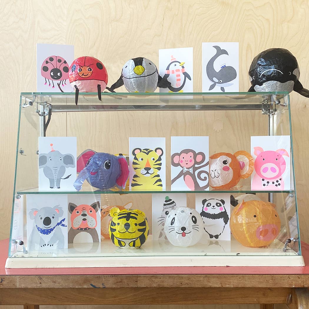 Card with Japanese Paper Balloon - Seal