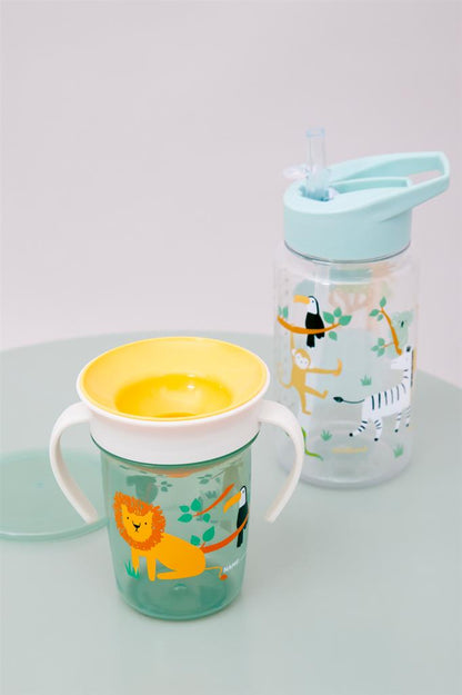 Wasserflasche mit Dschungeltieren