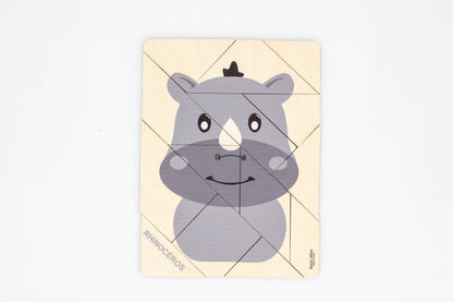 Puzzle en bois Rhinocéros