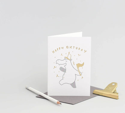 Hippopotamus "Happy Birthday" Greeting Card