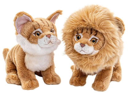 Peluche chat Maine coon avec crinière de lion amovible Uni Toys