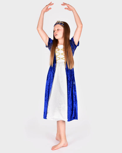 Blue velvet princess dress for 2-4 years (size 98-104)