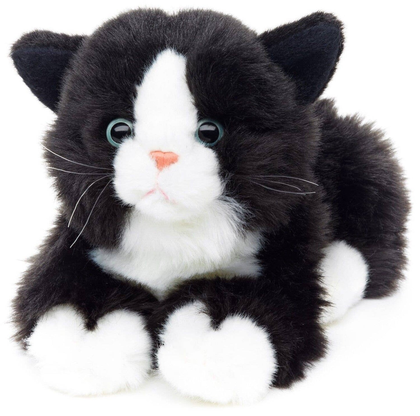 Peluche sonore Chat couché (noir et blanc)