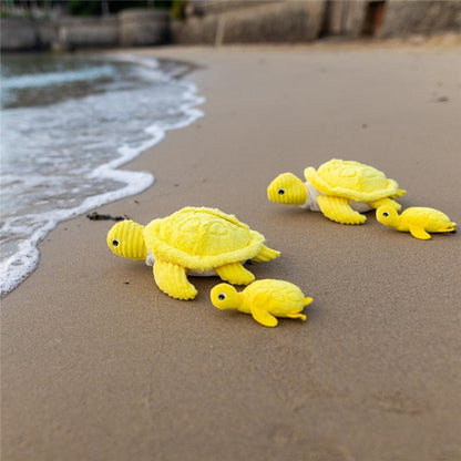 Peluche tortue Sauvenou maman et son bébé jaune – Les Ptipotos – vue 3