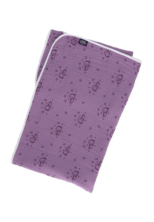 Couverture bébé Lapin endormi en mousseline - 120 x 120 cm