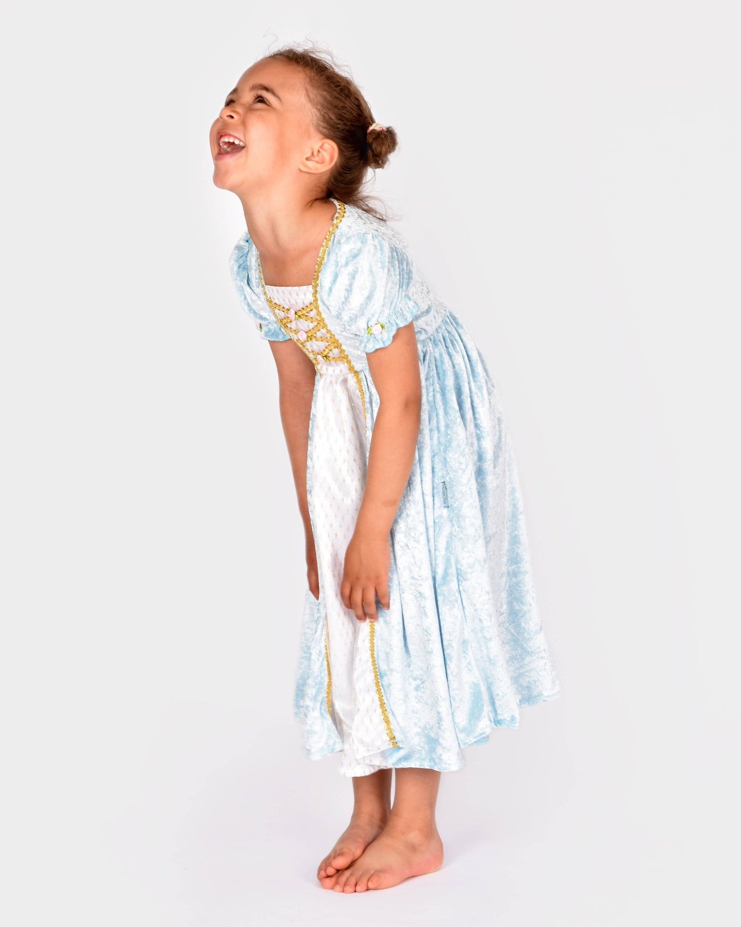 Prinzessinnenkleid Samt hellblau Größe 122-128 cm 6-8 Jahre
