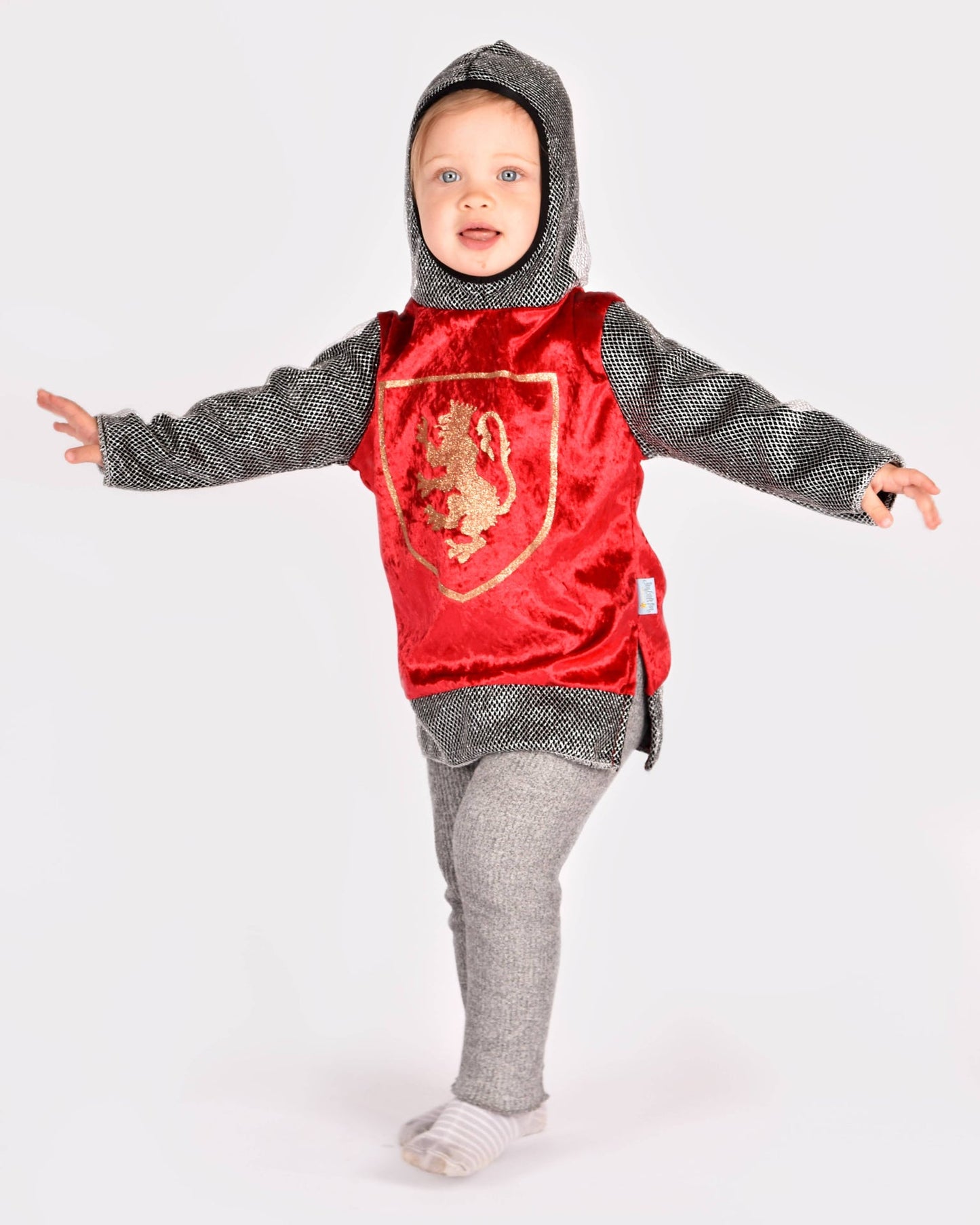 Red Knight Tunic with Hood 98-104 cm 2-4 years
