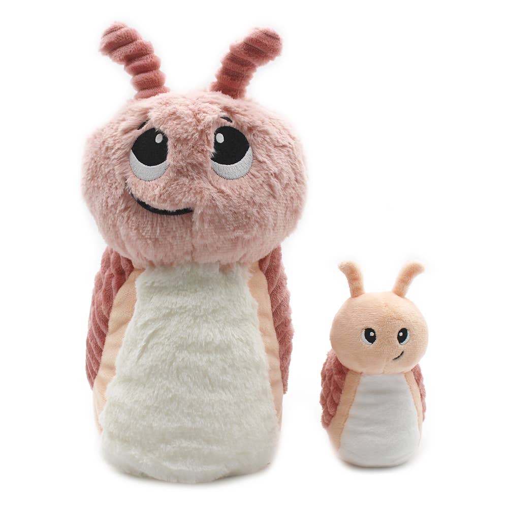 Peluche Ptipotos Maman et Bébé Escargot - Rose