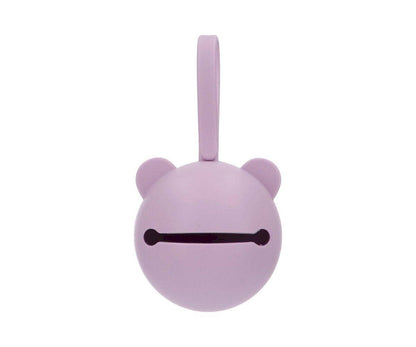 Porte-sucette en silicone Ours lilas