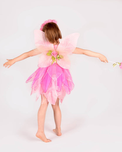 Feenkleid mit Flügeln+Diadem+Zauberstab 122-128 cm 6-8 Jahre