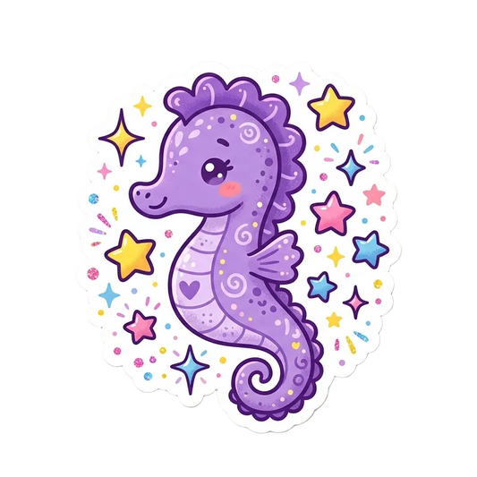 Kawaii Seahorse Sticker
