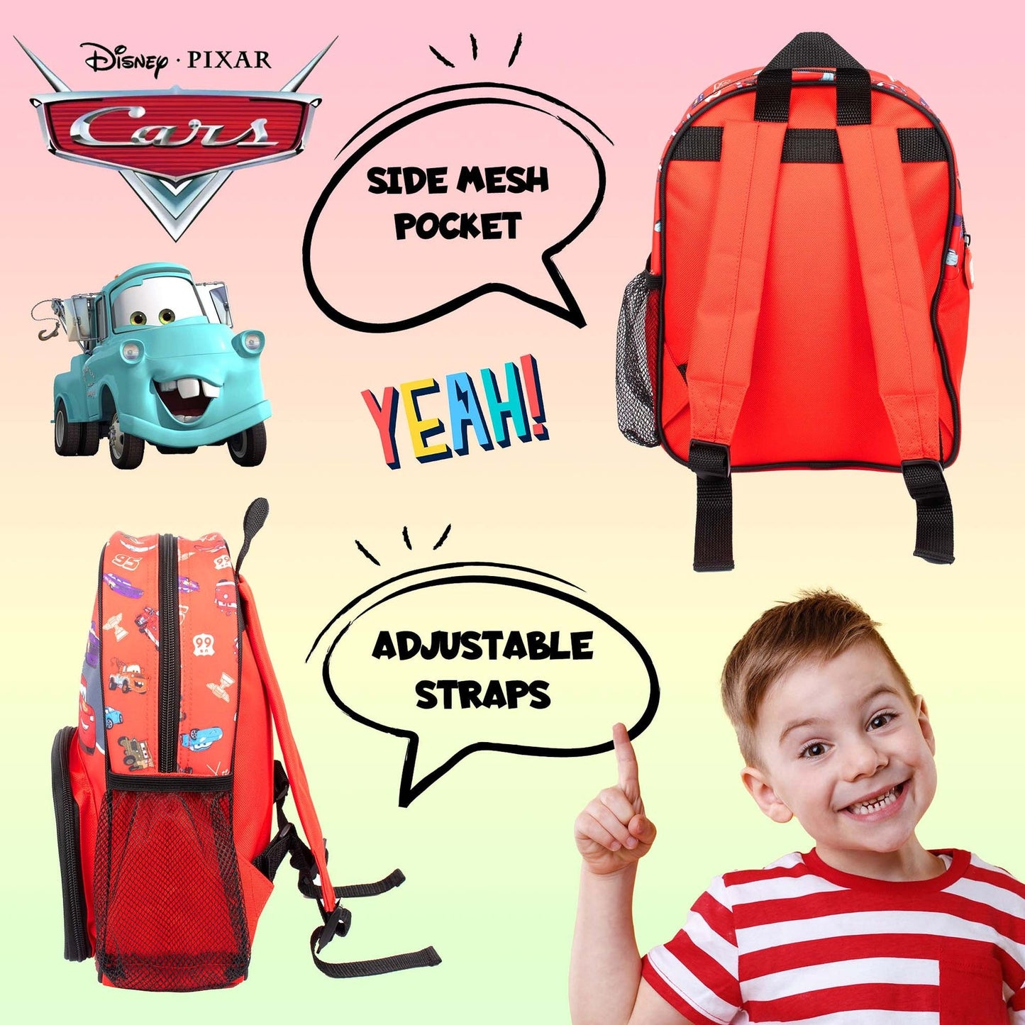 Sac à dos – Disney Cars Lightning McQueen rouge