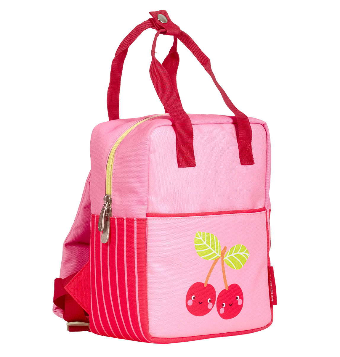 Petit sac à dos carré enfant - Cerises joyeuses – vue 4 – A Little Lovely Company
