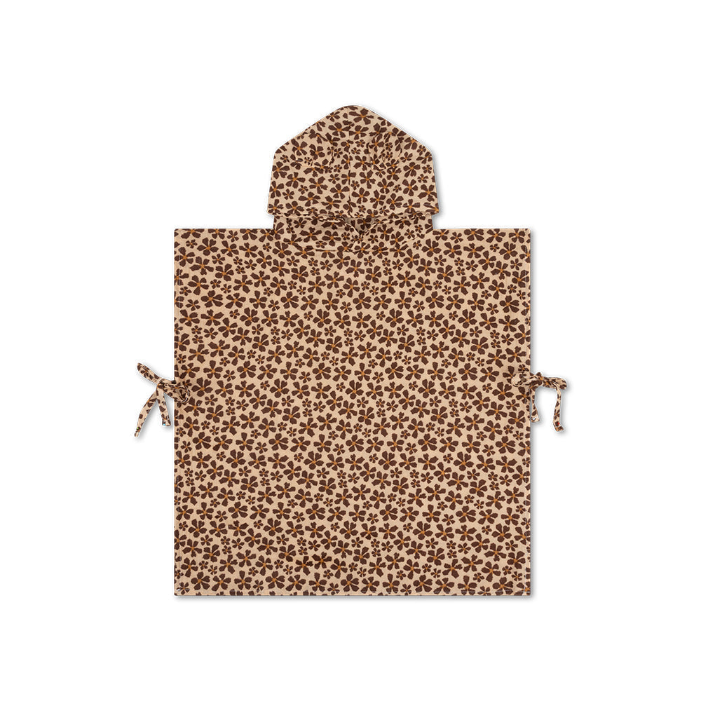 Beach Poncho - Brown - Wild Flower - 50 x 50 cm