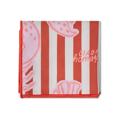 Microfiber Beach Towel - Red - Lobster Bay - 180 x 90 cm