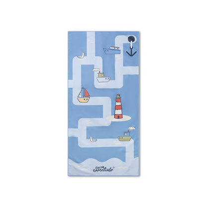 Microfiber Beach Towel - Blue - Seas The Day - 135 x 65 cm