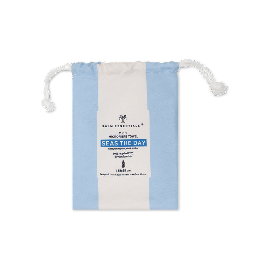 Microfiber Beach Towel - Blue - Seas The Day - 135 x 65 cm