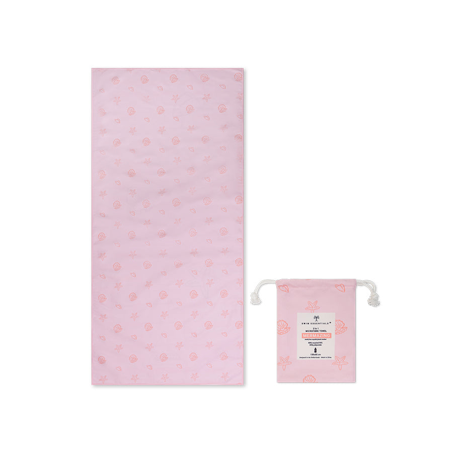 Mikrofaser Strandtuch - Pink - Shell Tastic - 135 x 65 cm