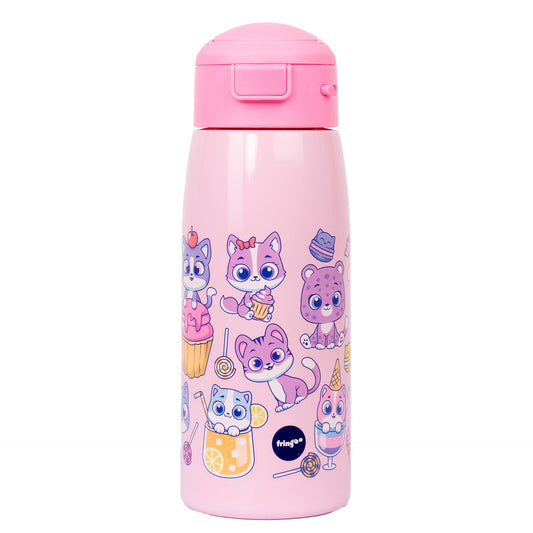 Gourde en acier inoxydable avec paille – acier inoxydable Bottle 350ml – Cats & Sweets