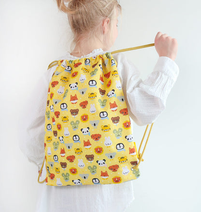 Sac à cordons enfant - Amis des animaux – vue 3 – A Little Lovely Company