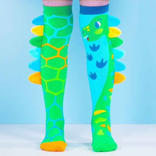 GRÜNE BRÜLLENDE DINOSAURIER-SOCKEN
