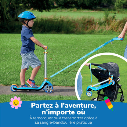 Trunki Trottinette pliante à 3 roues - Large 4-7 ans (Bleue)