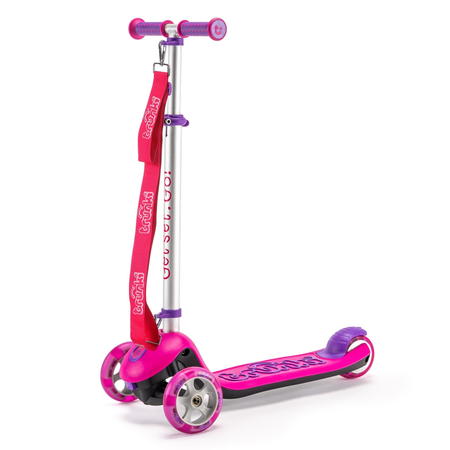 Trunki Trottinette pliante à 3 roues - Large 4-7 ans (Rose)
