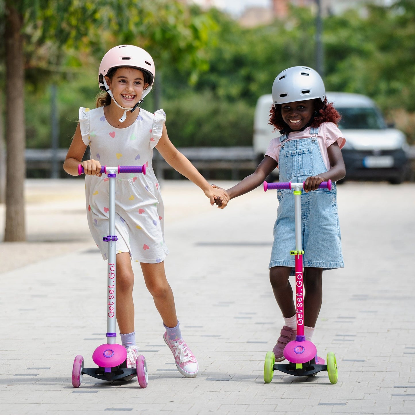 Trunki Trottinette pliante à 3 roues - Large 4-7 ans (Rose)