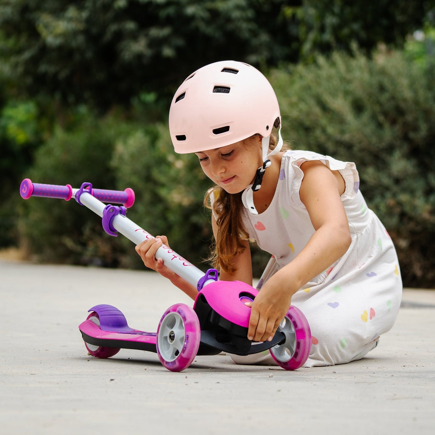 Trunki Trottinette pliante à 3 roues - Large 4-7 ans (Rose)