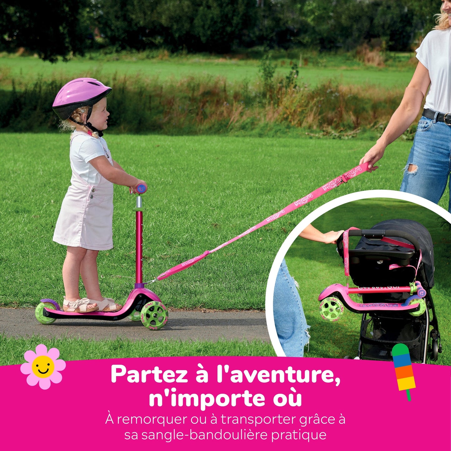 Trunki Trottinette pliante à 3 roues - Petite 2-5 ans (Rose)