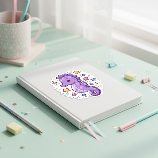 Kawaii Seahorse Sticker
