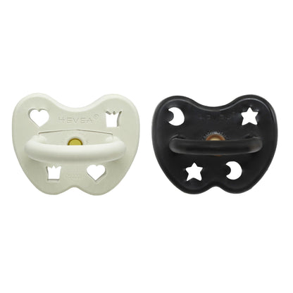 Lot de 2 sucettes rondes – 3 à 36 mois – HEVEA