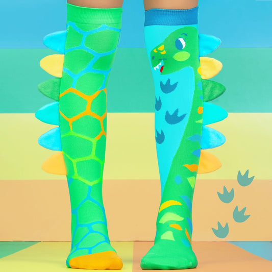 GRÜNE BRÜLLENDE DINOSAURIER-SOCKEN