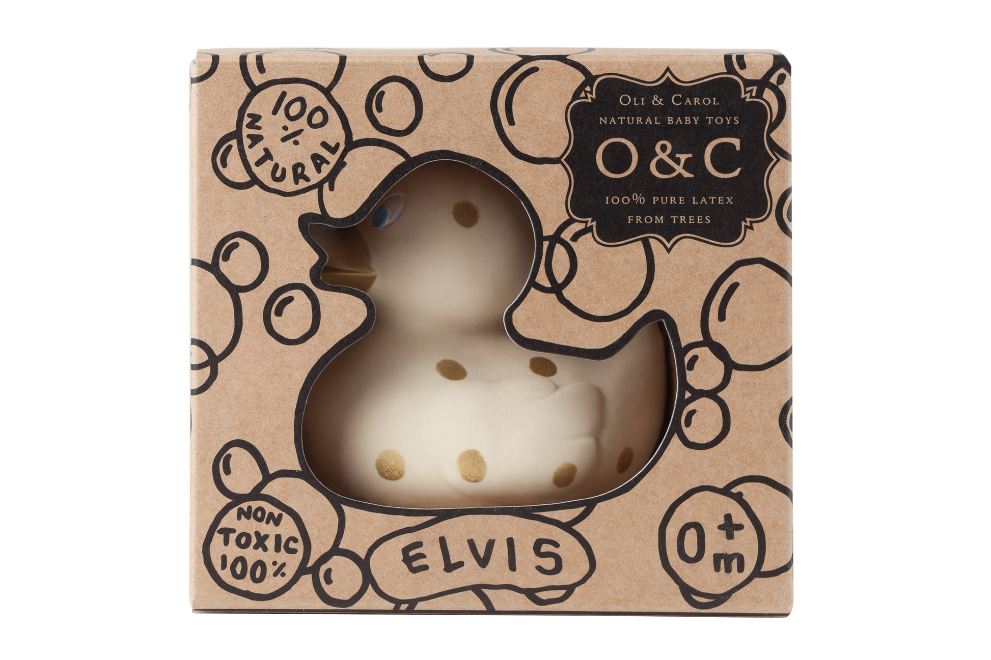 Elvis le Canard Pois Dorés – Jouet de bain et dentition bébé – vue produit 4